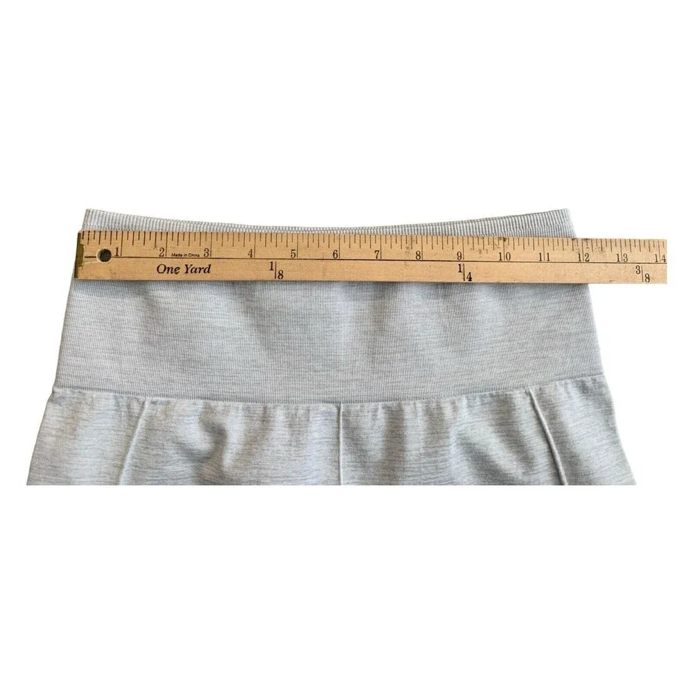 Fabletics Sync High-Waisted Leggings Perforated Side Light Grey Heather ~Small